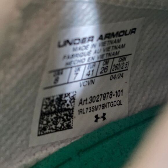 Under Armour Blur Smoke Suede 2.0 MC White Football Cleats 3027978-101 Men's 8 - Picture 7 of 7